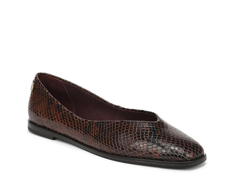 フランコサルト レディース シューズ パンプス Franco SartoTesia Flat Brown Snake Print Leather 赤銅色