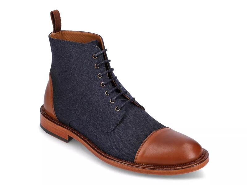 タフト メンズ シューズ ブーツ・レインブーツ 旗がしら TAFTJack Cap Toe Boot Navy/Brown Denim/Leather 米国海軍