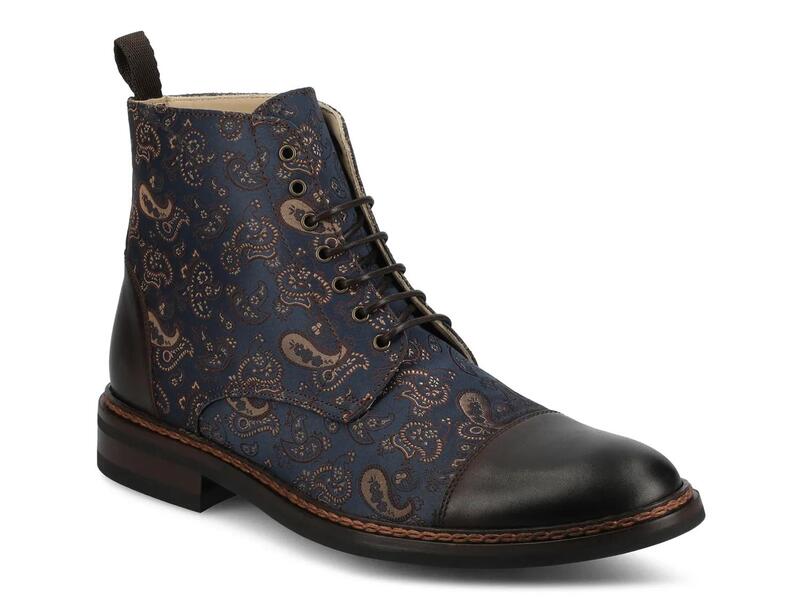 タフト メンズ シューズ ブーツ・レインブーツ 旗がしら TAFTJack Cap Toe Boot Brown Paisley Print 赤銅色
