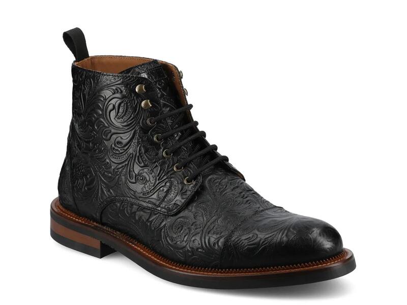 タフト メンズ シューズ ブーツ・レインブーツ TAFTRome Boot Black Floral Embossed ブラック|ReVida 店