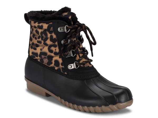 ベアトラップス レディース シューズ ブーツ・レインブーツ Baretraps Flynn Duck Boot Brown/Black Leopard Print ブラック