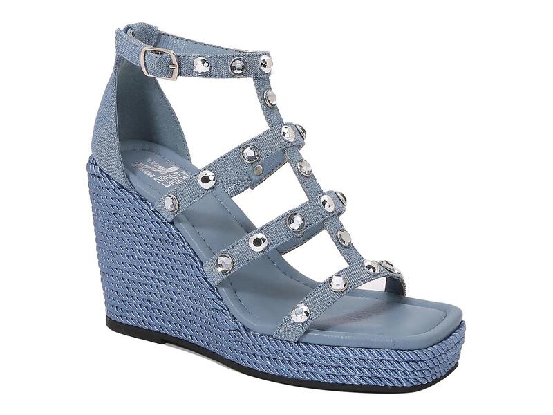 ナインティユニオン レディース シューズ サンダル Ninety UnionPanda Wedge Sandal Blue Fabric 青色
