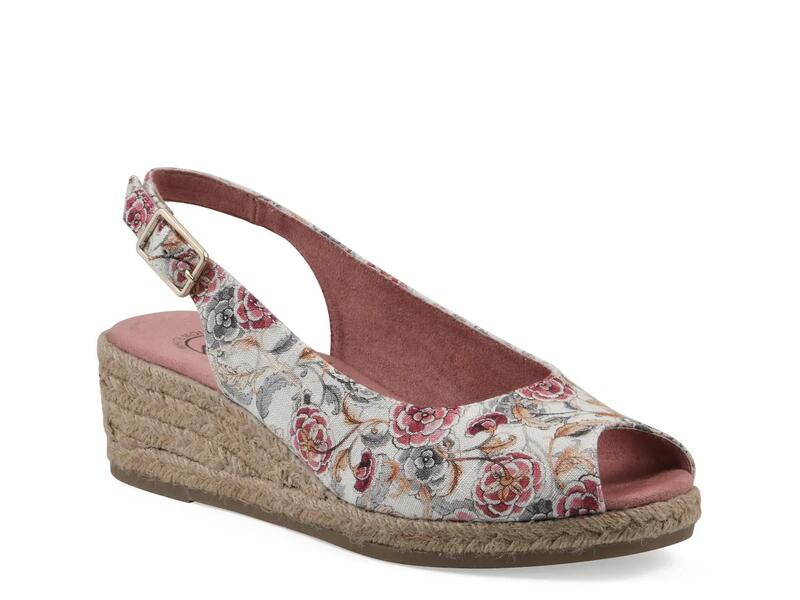 白いこと山岳 レディース シューズ サンダル White MountainMaizespadrille Wedge Sandal Blush Floral Print 毛はらい