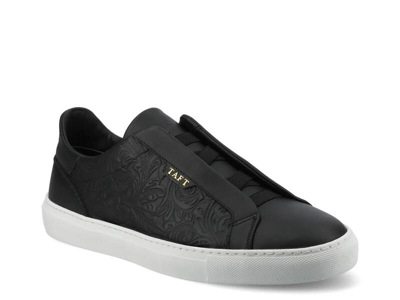 タフト メンズ シューズ スリッポン・ローファー スニーカー TAFTJameslip-on Sneaker Black Floral Embossed 黒いこと