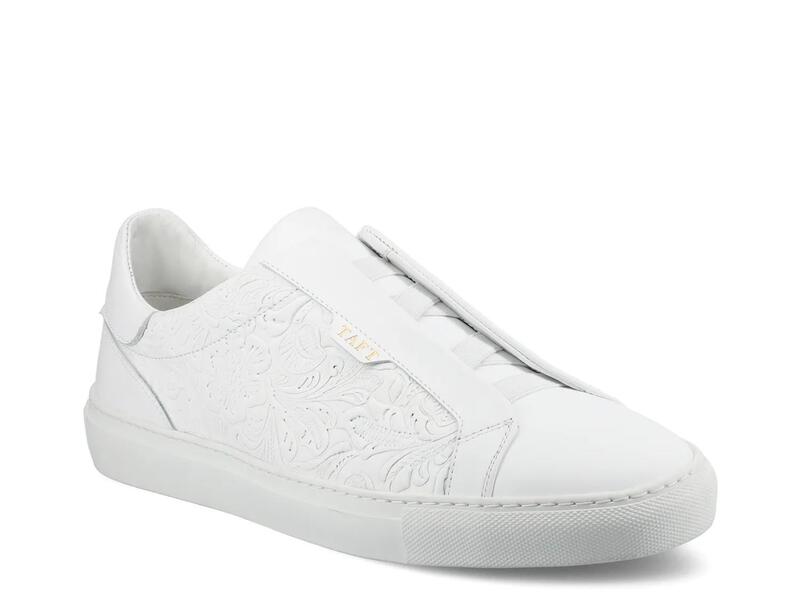 タフト メンズ シューズ スリッポン・ローファー スニーカー TAFTJameslip-on Sneaker White Floral Embossed 白いこと