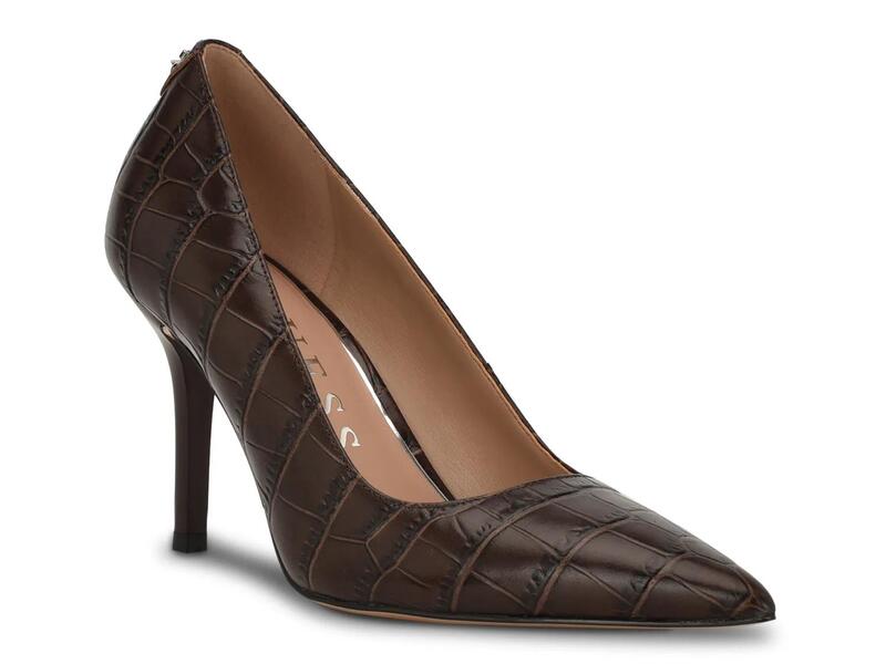 ゲス レディース シューズ パンプス GuessPrindy Pump Dark Brown Croc Print Leather ブラウン｜ReVida 店