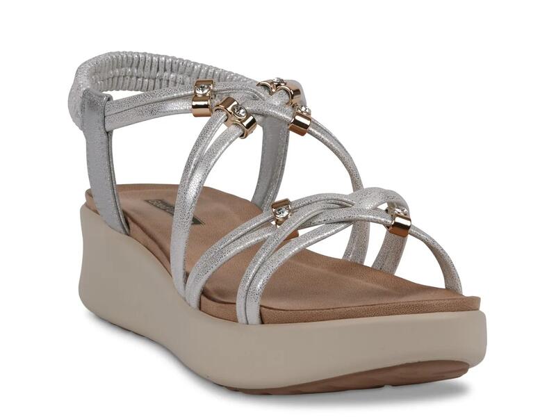 グッドチョイス レディース シューズ サンダル Good ChoiceFran Wedge Sandal Silver Metallic しろがね色