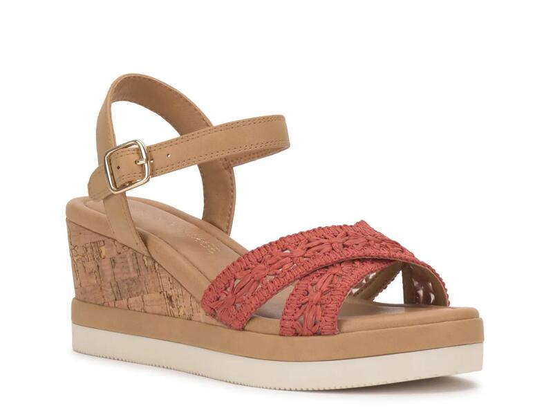 クラウンヴィンテージ レディース シューズ サンダル Crown VintageVeronia Wedge Sandal Red/Brown レッド｜ReVida 店