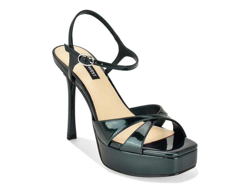 ナインウェスト レディース シューズ サンダル プラットホーム Nine WestTates Platform Sandal Dark Green 緑であること