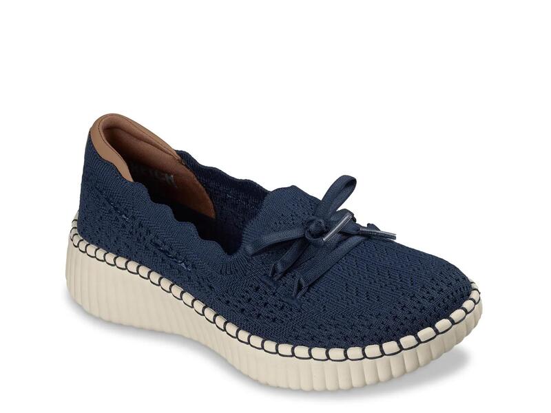 スケッチャーズ レディース シューズ スリッポン・ローファー 編み物 SkechersWilshire Blvd Knit Sail Slip-Onavy 米国海軍