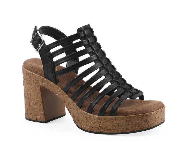 白いこと牟礼 レディース シューズ サンダル プラットホーム White MountainBarbea Platform Sandal Black 黒いこと