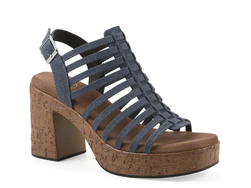 白いこと牟礼 レディース シューズ サンダル プラットホーム White MountainBarbea Platform Sandal Denim Blue ジーンズ