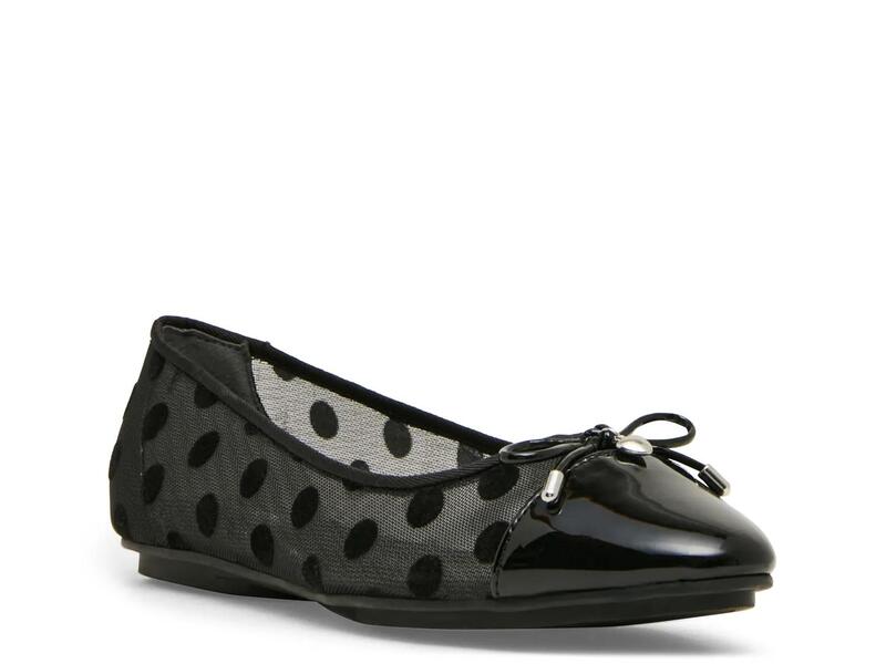 アンクライン レディース シューズ パンプス Anne KleinLuci Ballet Flat Black Polka Dot Mesh Fabric 黒いこと