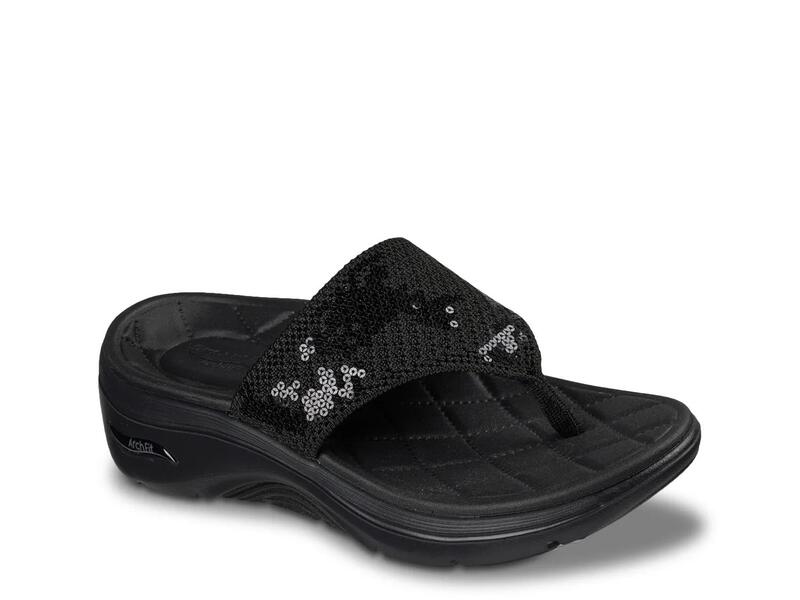 スケッチャーズ レディース シューズ サンダル SkechersGO WALK Arch Fit 2.0 Sarina Sandal Black ブラック｜ReVida 店