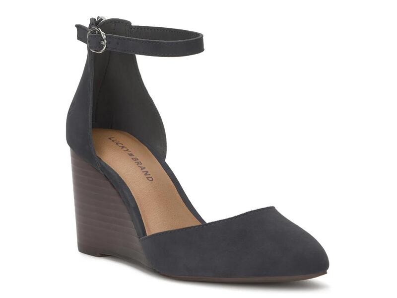 ラッキーブランド レディース シューズ サンダル Lucky BrandNitika Wedge Sandal Midnight Navy Suede ネイビー｜ReVida 店