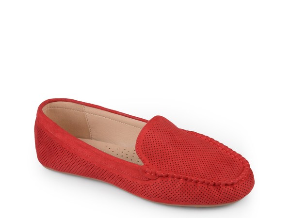 ジュルネ コレクション レディース シューズ スリッポン・ローファー Journee Collection Halsey Loafer Red Faux Suede レッド