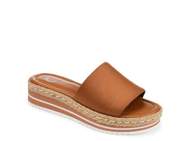 ジュルネ コレクション レディース シューズ サンダル Journee Collection Rosey Slide Sandal Light Brown ブラウン｜ReVida 店