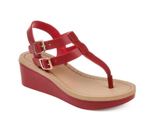 ジュルネ コレクション レディース シューズ サンダル Journee Collection Bianca Wedge Sandal Red レッド