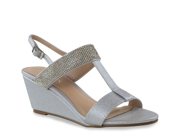 パラドックスロンドン レディース シューズ サンダル Paradox London Jacey Wedge Sandal Silver Metallic シルバー
