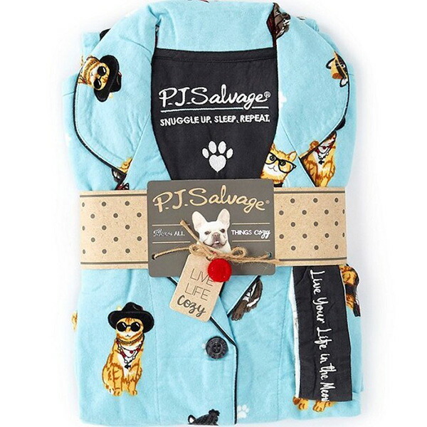 Seal限定商品 ピージェイサルベージ レディース ナイトウェア アンダーウェア Live Your Life In The Meow Printed Flannel Pajama Set Aqua 新版 Www Toyotires Ca
