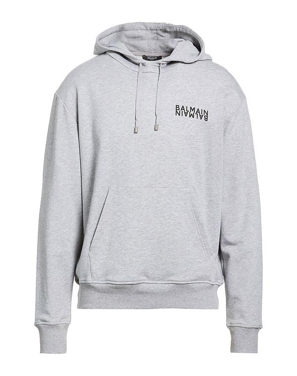 バルマン メンズ アウター パーカー・スウェット BALMAIN パーカー Light Gray グレー|ReVida 店