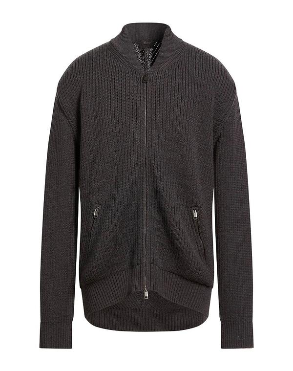 ブリオーニ メンズ アウター カーディガン BRIONI ファスナー付きニット Charcoal チャコール