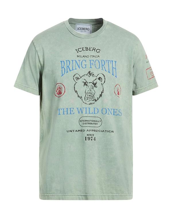 アイスバーグレタス メンズ トップス プルオーバー ICEBERG Ｔシャツ Sage Green 緑であること