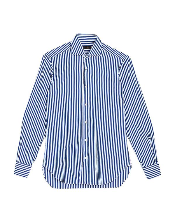 バルバナポリ メンズ トップス シャツ BARBA Napoli ストライプ柄シャツ Blue ブルー