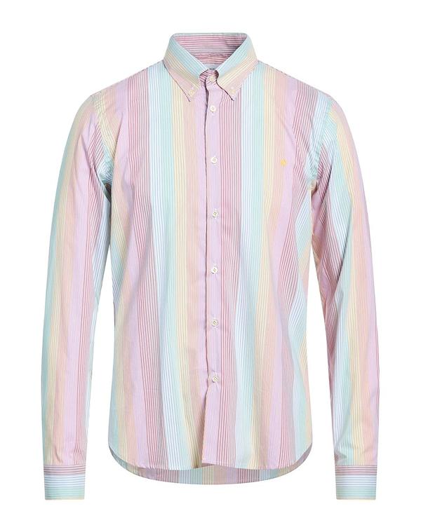 マニュエル リッツ メンズ トップス シャツ MANUEL RITZ ストライプ柄シャツ Pink ピンク