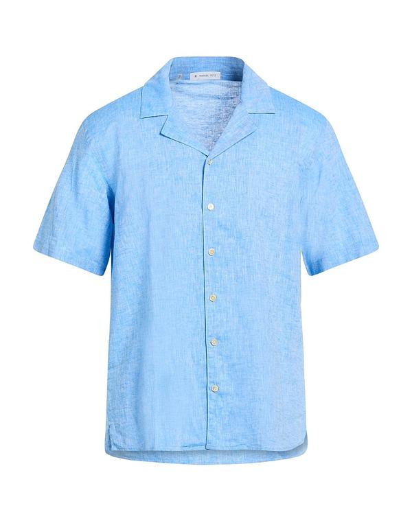 マニュエル リッツ メンズ トップス シャツ MANUEL RITZ 無地シャツ Azure Blue ブルー