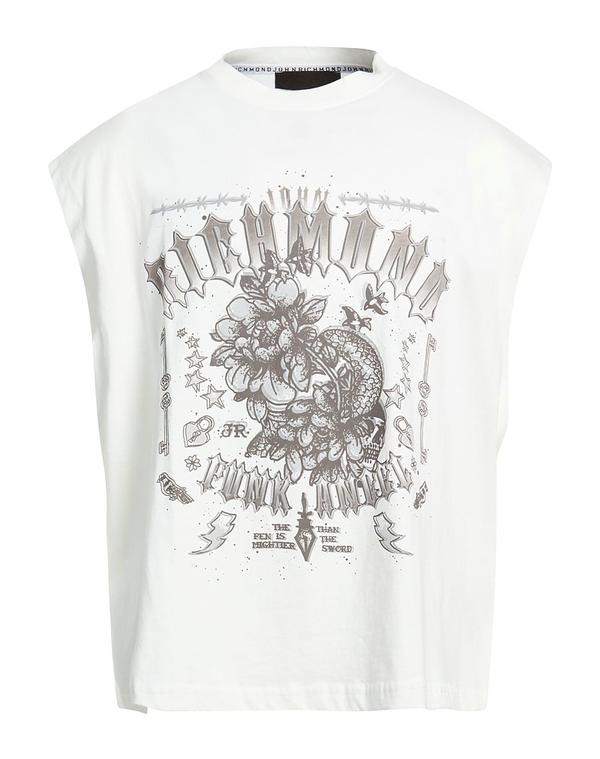ジョン リッチモンド メンズ トップス Tシャツ JOHN RICHMOND Ｔシャツ White ホワイト