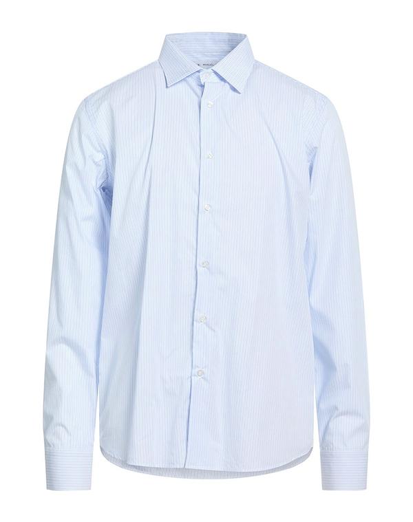 マニュエル リッツ メンズ トップス シャツ MANUEL RITZ ストライプ柄シャツ Azure Blue ブルー