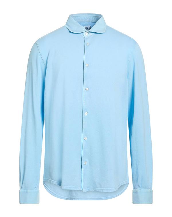 フェデーリ メンズ トップス シャツ FEDELI 無地シャツ Sky Blue ブルー|ReVida 店