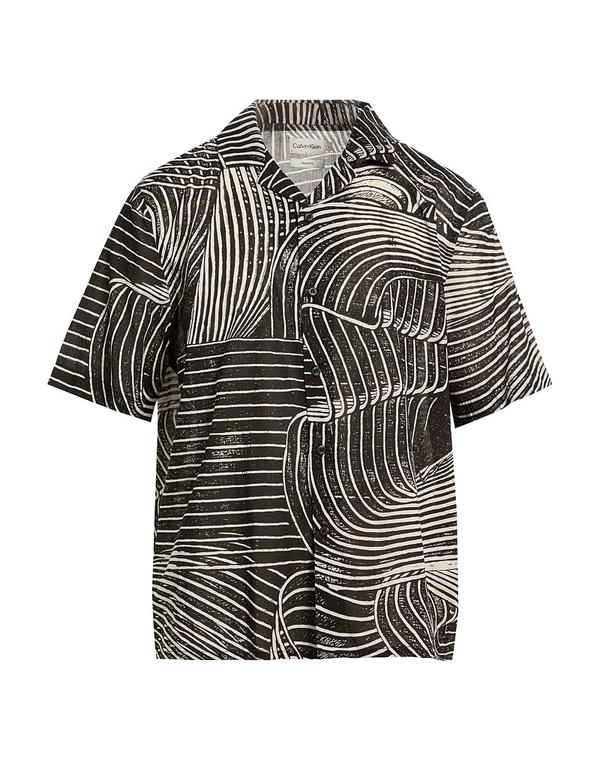 カルバンクライン メンズ トップス シャツ CALVIN KLEIN 柄入りシャツ Black ブラック