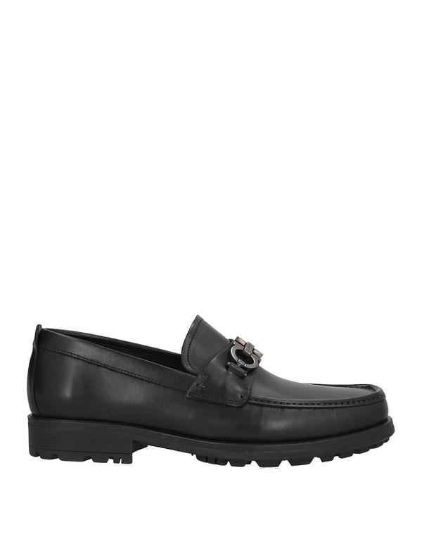 フェラガモ メンズ シューズ スリッポン・ローファー FERRAGAMO モカシン Black 黒いこと