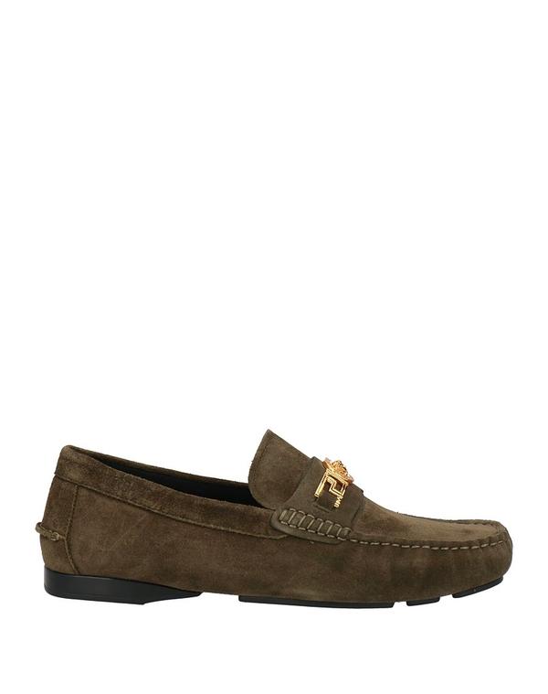 ヴェルサーチ メンズ シューズ スリッポン・ローファー VERSACE モカシン Military Green 緑であること