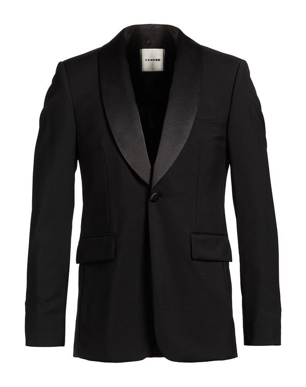 サンドロ メンズ アウター ジャケット・ブルゾン SANDRO テーラードジャケット Black ブラック|ReVida 店
