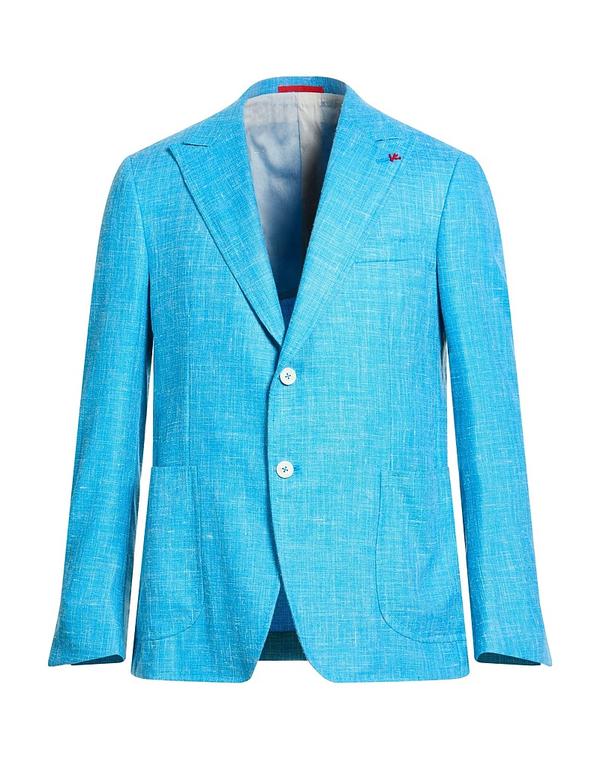 イザイア メンズ アウター ジャケット・ブルゾン ISAIA テーラードジャケット Azure Blue ブルー