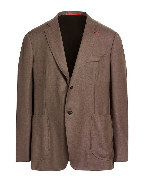 イザイア メンズ アウター ジャケット・ブルゾン ISAIA テーラードジャケット Dark Brown ブラウン