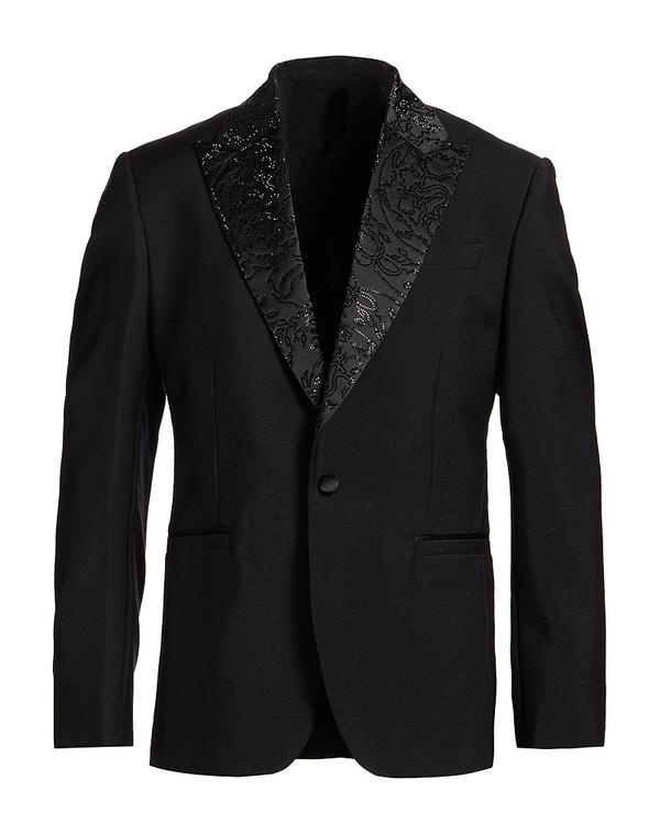 ヴェルサーチ メンズ アウター ジャケット・ブルゾン VERSACE テーラードジャケット Black ブラック