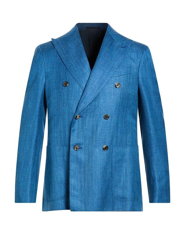 カルーゾ メンズ アウター ジャケット・ブルゾン CARUSO テーラードジャケット Blue Gray グレー|ReVida 店