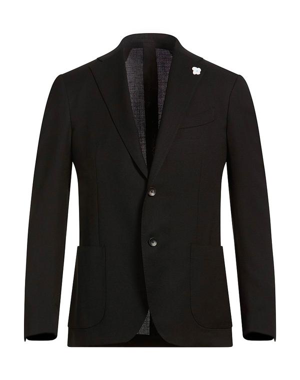 ラルディーニ メンズ アウター ジャケット・ブルゾン LARDINI テーラードジャケット Black ブラック