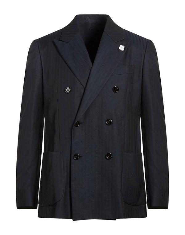 ラルディーニ メンズ アウター ジャケット・ブルゾン LARDINI テーラードジャケット Midnight Blue ブルー|ReVida 店