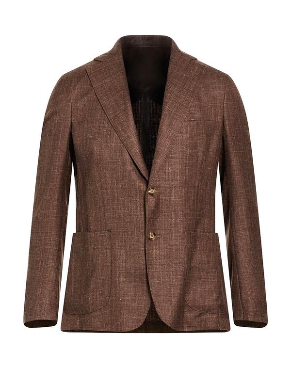 バルバナポリ メンズ アウター ジャケット・ブルゾン BARBA Napoli テーラードジャケット Brown ブラウン