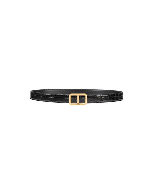 トム・ジェラルド・r・フォード メンズ 付属物 三尺帯 TOM FORD なめし革三尺帯 Black 黒いこと