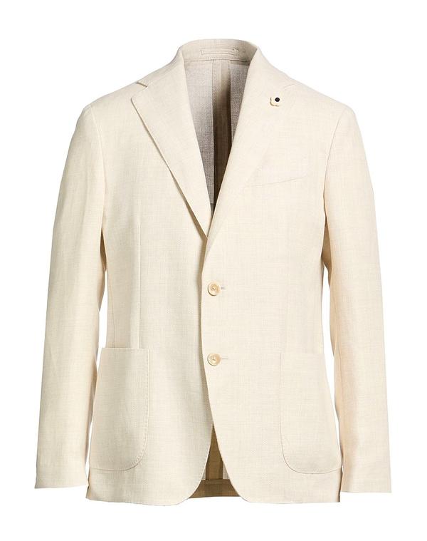 ラルディーニ メンズ アウター 上衣・上衣 LARDINI テーラードジャケット Ivory 象牙色 コート・ジャケット-メンズファッション
