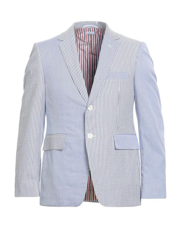トム赤銅色 メンズ アウター 上衣・上衣 THOM BROWNE テーラードジャケット Blue 青色