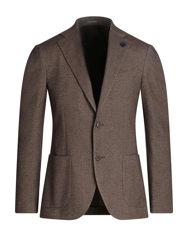 ラルディーニ メンズ アウター ジャケット・ブルゾン LARDINI テーラードジャケット Brown ブラウン