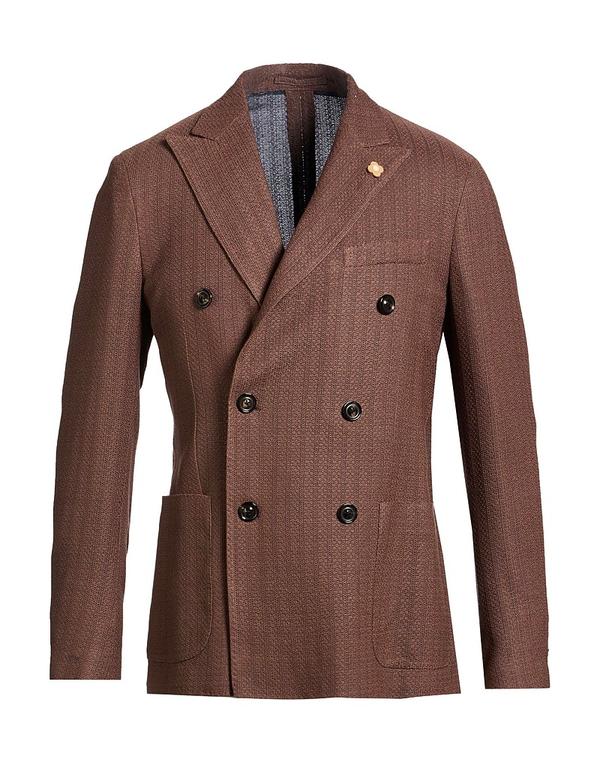 ラルディーニ メンズ アウター ジャケット・ブルゾン LARDINI テーラードジャケット Chocolate Brown ブラウン｜ReVida 店