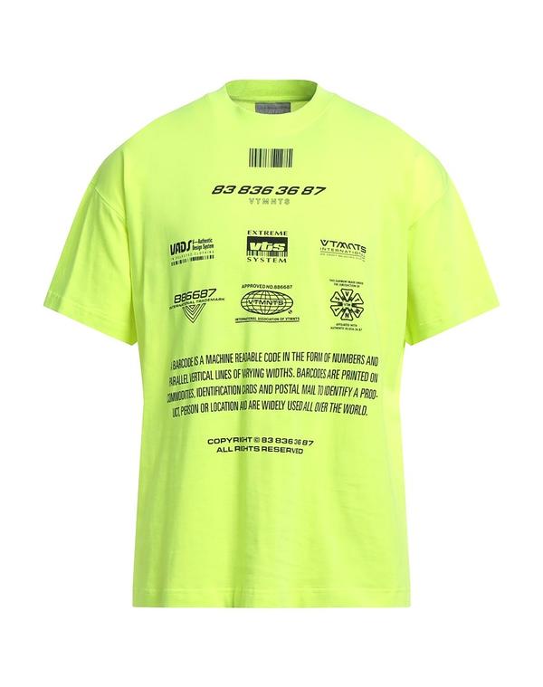 ヴェトモン メンズ トップス Tシャツ VETEMENTS Ｔシャツ Yellow イエロー
